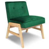 Fotel klubowy AZTARIO PLUS ciemno-zielony aksamit