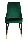 Krzesło aksamitne VERMONT ciemnozielone Velvet