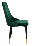 Krzesło aksamitne VERMONT ciemnozielone Velvet