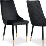 Krzesło aksamitne VERMONT czarne Velvet