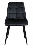 Krzesło tapicerowane aksamitne welurowe ASPEN czarne