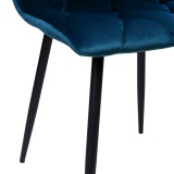 Krzesło tapicerowane aksamitne welurowe MADISON granatowe