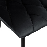 Krzesło tapicerowane aksamitne welurowe MADISON czarne