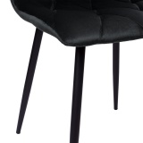 Krzesło tapicerowane aksamitne welurowe MADISON czarne