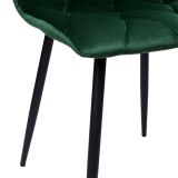 Krzesło tapicerowane aksamitne welurowe MADISON ciemnozielone