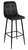 Hoker krzesło barowe HAMILTON czarne Velvet