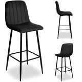 Hoker krzesło barowe TORONTO czarne Velvet
