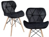 Krzesło tapicerowane DSW MURET aksamitny czarny