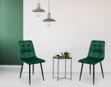 Krzesło aksamitne Denver ciemnozielone
