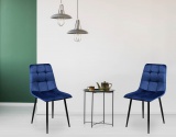 Krzesło aksamitne Denver niebieskie