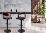 Hoker krzesło barowe PORTLAND orzech czarne