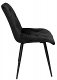 Krzesło tapicerowane aksamitne welurowe MONTREAL czarne