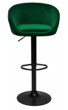 Hoker krzesło barowe PATERSON ciemnozielone Velvet