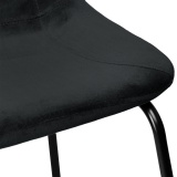 Hoker krzesło barowe SLIIGO czarne Velvet zestaw 2 sztuk