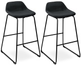Hoker krzesło barowe SLIIGO czarne Velvet zestaw 2 sztuk