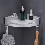 Półka łazienkowa narożna MYZEA srebrna