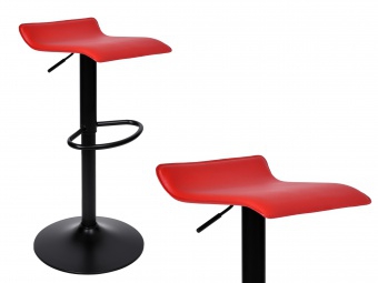Hoker krzesło barowe PORTI BLACK czerwone