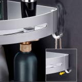 Półka łazienkowa narożna ADENA srebrna komplet 2 sztuk