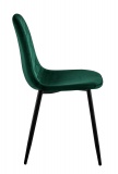 Aksamitne krzesło ORLANDO do jadalni ciemnozielone