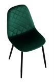 Aksamitne krzesło ORLANDO do jadalni ciemnozielone
