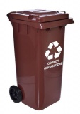 Pojemnik na odpady 120l kosz na śmieci brązowy