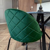 Aksamitne krzesło FARGO do jadalni ciemnozielone