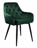 Aksamitne krzesło ATLANTA do jadalni ciemnozielone