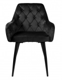Aksamitne krzesło ATLANTA do jadalni czarne