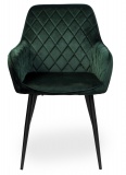 Aksamitne krzesło HAVANA do jadalni ciemnozielone