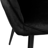 Aksamitne krzesło HAVANA do jadalni czarne