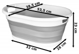 Rozkładany kosz silikonowy AIDA cm biało-szary COMPACT