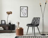 Aksamitne krzesło ELIOT VELVET do jadalni grafitowe
