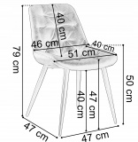 Aksamitne krzesło ELIOT VELVET do jadalni ciemnozielone
