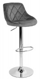 Hoker krzesło barowe CYDRO chromowane grafitowe Velvet
