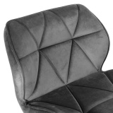 Hoker krzesło barowe GRAPPO BLACK grafitowe Velvet