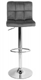 Hoker krzesło barowe ARAKO chromowane grafitowe Velvet